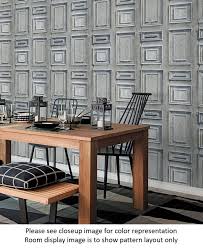 Weathered Wood Panel Wallpaper Antiqued