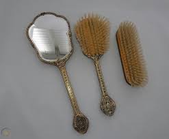 59 ($11.59/count) get it as soon as mon, mar 8. Antique Vintage Dresser Set Clothes Brush Hairbrush Mirror Embroidered Filigree 1871808234