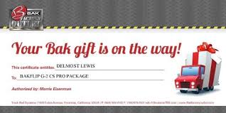 gift certificate from bak factory outlet