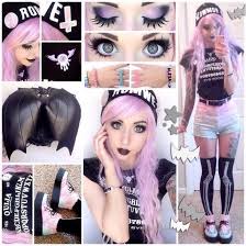various pieces of pastel goth fashion