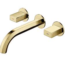 gold wall mounted bathroom sink faucet