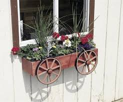 Amish Wagon Wheel Rustic Window Box