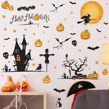 Decor Wall Stickers Witch Bats Spiders