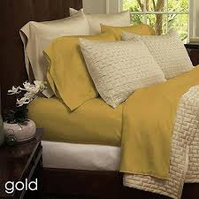 4 piece gold solid bamboo fiber king