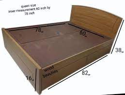 Queen Size Plywood Honey Colour Bed