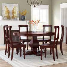 Same day delivery 7 days a week £3.95, or fast store collection. Arenzville Mahogany Wood Pedestal Round Dining Table Chairs Set
