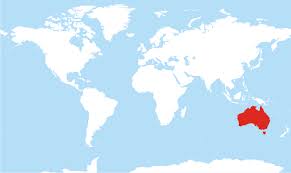 australia located on the world map