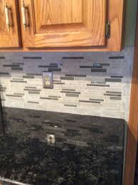 Related:copper backsplash roll copper kitchen backsplash copper backsplash peel and stick. Backsplash Floriana Heather From Lowes Volga Blue Granite Counter Blue Granite Countertops Granite Countertops Blue Granite