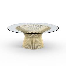 Gold Pedestal Base Glass Coffee Table