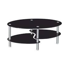 joolihome glass coffee table black oval