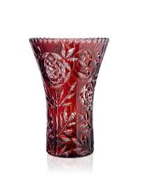 Bohemia Crystal Cut Vase Red