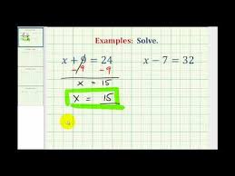 Solve One Step Equations By Adding And