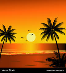 beach sunset royalty free vector image