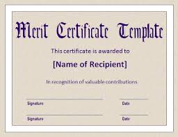 Merit Certificate Templates 5 Free Printable Ms Word Formats