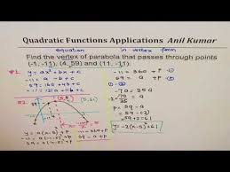 Find Quadratic Equation Of Parabola