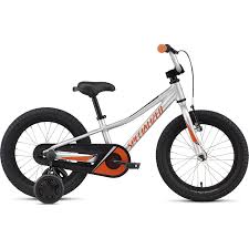 Specialized Riprock 16 Coaster Kids Bike 2019 Satin Light Silver Moto Orange Black