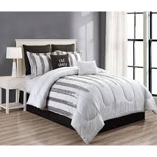 White Striped Comforter Set
