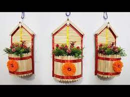 Wall Hanging Flower Vase With Popsicle