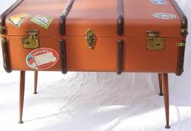 1950s Steamer Trunk Side Coffee Table