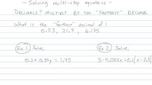 solving multi step equations math