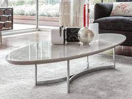 Elegant Oval Coffee Table In White