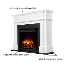 Real Flame Harlan Grand Electric Fireplace White