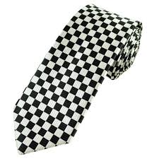 black white checkerboard men s tie