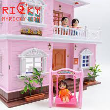 Bộ đồ chơi ngôi nhà búp bê cho bé gái - 3 phòng - Thiết kế hiện đại cực đẹp  - Ngôi nhà búp bê Hãng No brand