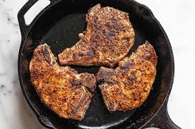 pork chops pan fried on the stovetop