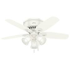 It is advisable to check your local building regulations as to the minimum clearance. Hunter Builder Low Pro 42 In Snow White Led Ceiling Fan With Light 5 Blade In The Ceiling Fans Department At Lowes Com