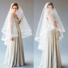 Details About Wedding Veils Fingertip Length 2 Layers With Comb Cover Face Horse Hem Bridal