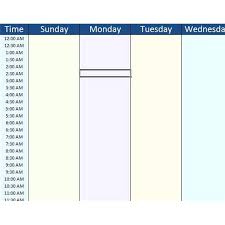 7 Day Calendar Template With Times Weekly Time Hourly And Glotro Co