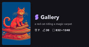 a red cat riding a magic carpet gallery