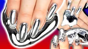 silver chrome foil nail art