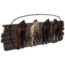 horse wood wall decor with hooks