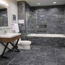 gloss grey slate floor tiles