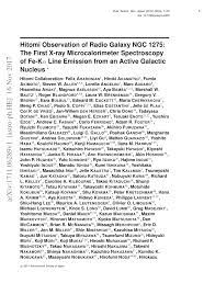 PDF) Hitomi Observation of Radio Galaxy NGC 1275: The First X-ray  Microcalorimeter Spectroscopy of Fe-K{\alpha} Line Emission from an Active  Galactic Nucleus