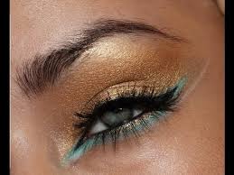 arabic gold and turquoise eye makeup