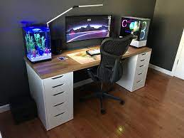 Many of these desks would fit in the rustic or farmhouse home. First Build Ikea Reddit Special Green Plants Rgb Battlestations