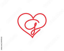 Letter G And Heart Logo 1 Stock Vector