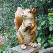 Wooden Red Squirrel Garden Ornament