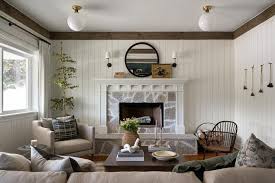 White Wooden Fireplace Mantel With Gray