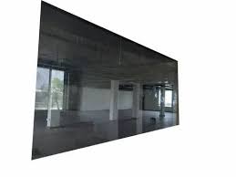 Black Plain One Way Mirror Window Glass