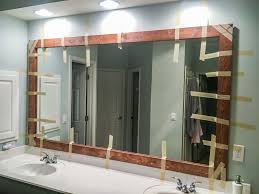 Custom, shower enclosures, plate glass, emergency service. How To Diy Upgrade Your Bathroom Mirror With A Stained Wood Frame Building Our Rez