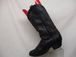 Dan Post Dark Brown All Elk Skin Cowboy Boots Size 9 5d