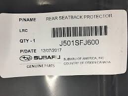 2016 2017 Subaru Rear Seat Back