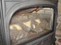 dirty glass at gas fireplaces