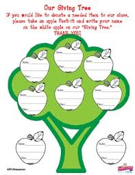 The Giving Tree Donation Chart So Cute Great For Tk K 1st