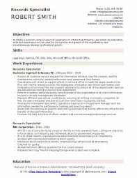 Records Specialist Resume Samples Qwikresume