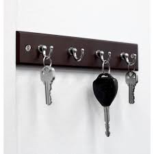 4 hook cherry wall mounted key rack